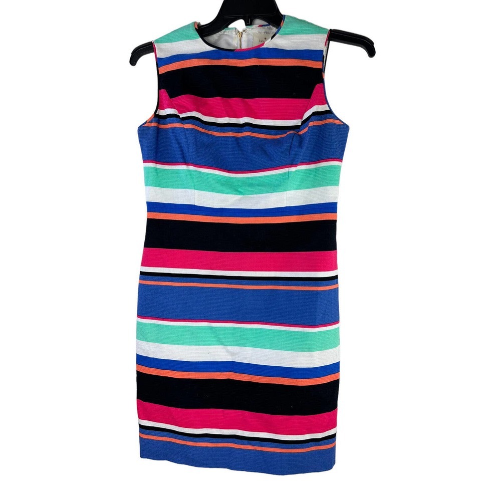 Kate Spade Tropical Stripe Mariam Sheath Dress Sleeveless Women's Size 10 - Picture 2 of 11